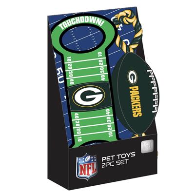 NFL Green Bay Packers 2PC Pet Toy Box Set