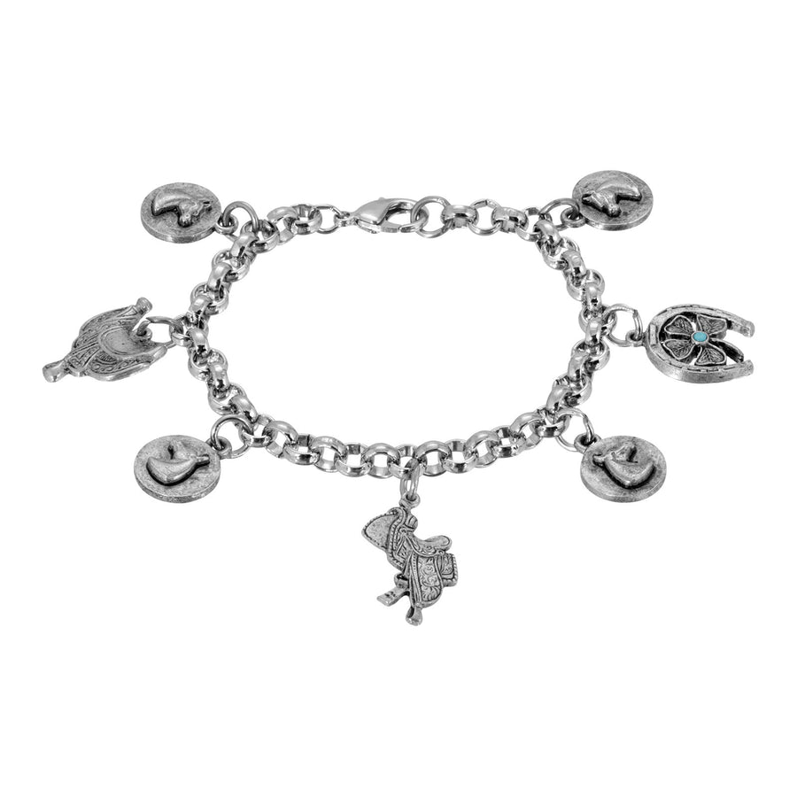1928 Jewelry Southwest Equestrian Multi Charm Link Bracelet