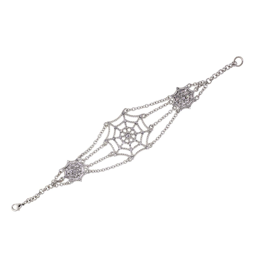 1928 Jewelry Crystal Spider Web Chain Bracelet