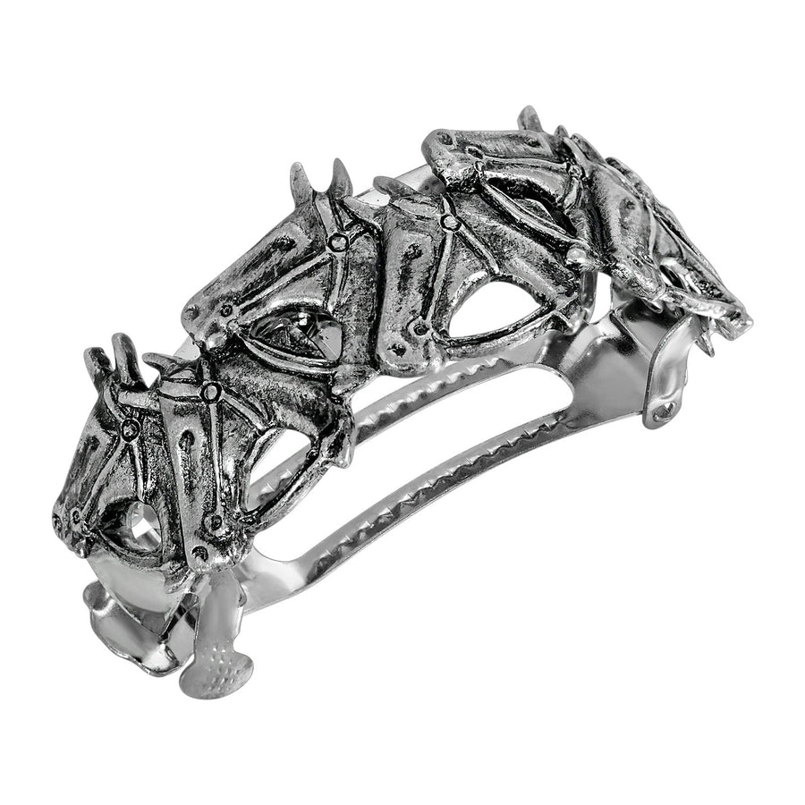 1928 Jewelry Racing Horses Ponytail Barrette