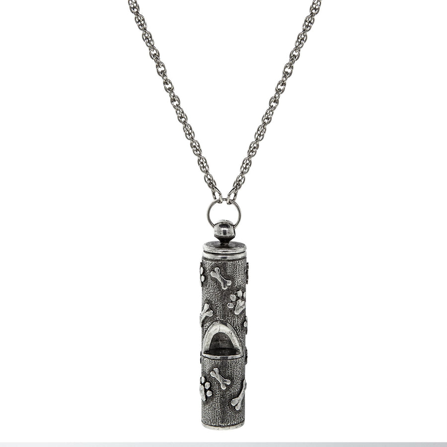1928 Jewelry Dog Bone & Paws Whistle Pendant Necklace 28"