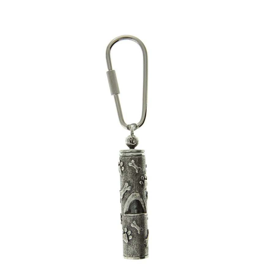 1928 Jewelry Pewter Paw And Bone Whistle Key Fob