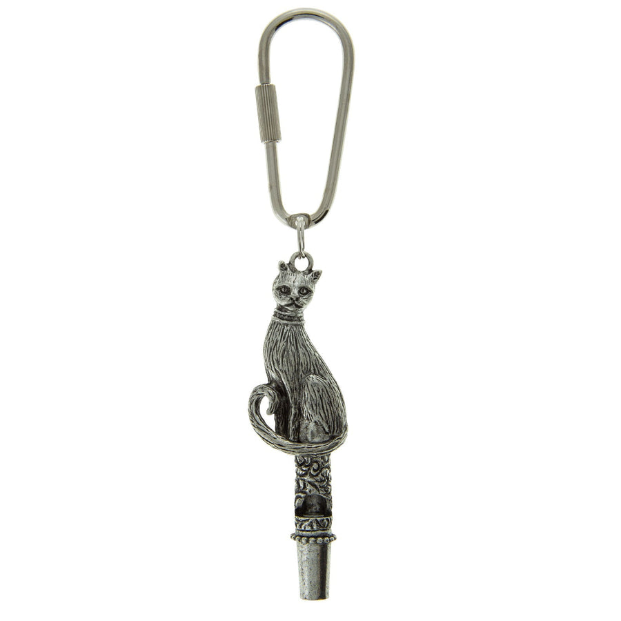 1928 Jewelry Pewter Cat Whistle Key Fob