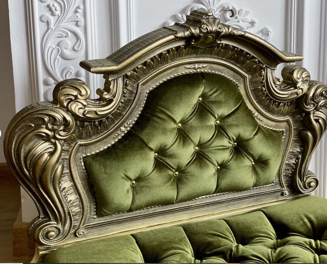 Luxury Baroque Pet Bed in Gold & Teal