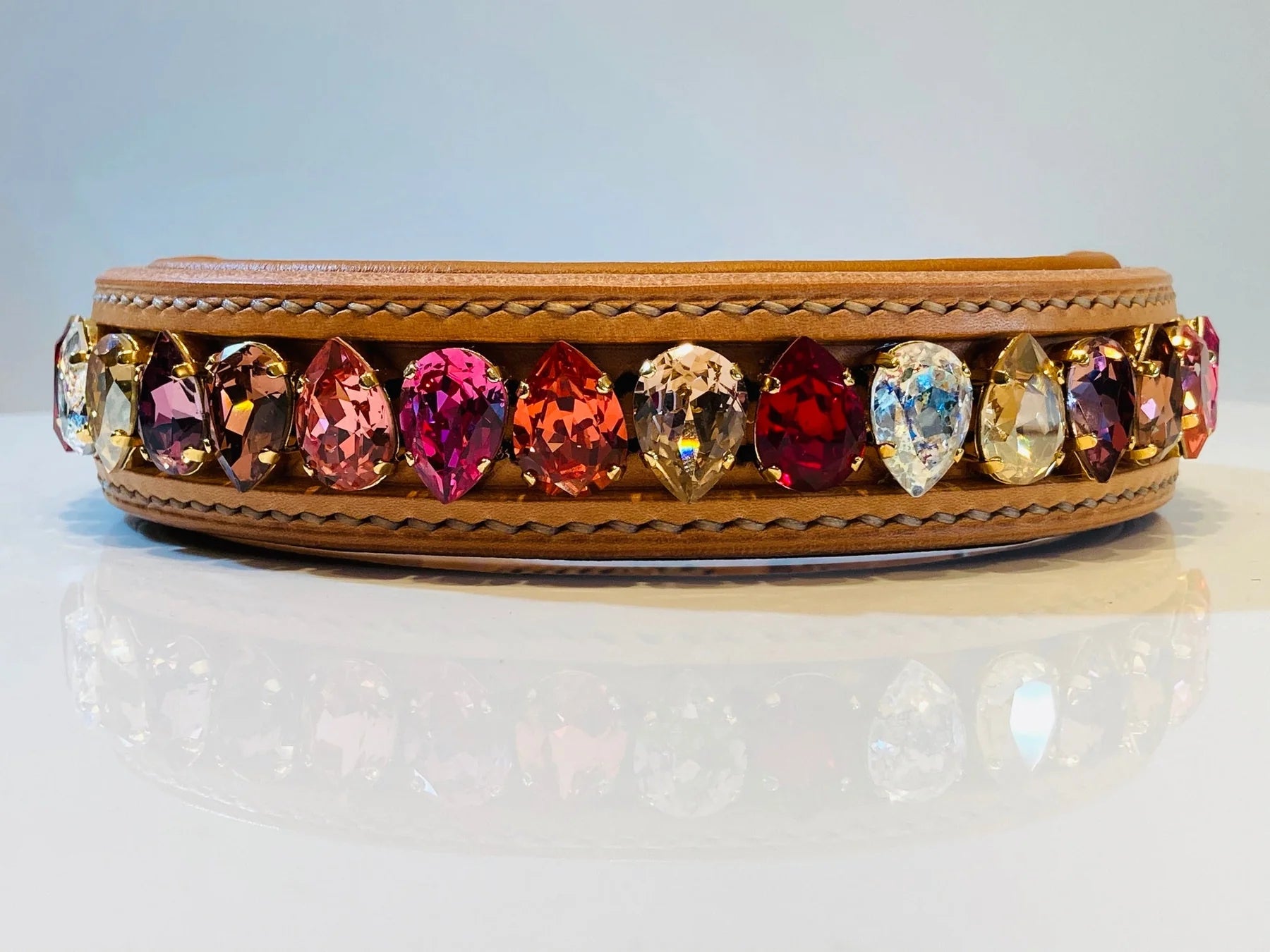 Pamper your furry friend with this sparkling multicolor crystal dog collar - the ultimate luxury accessory.