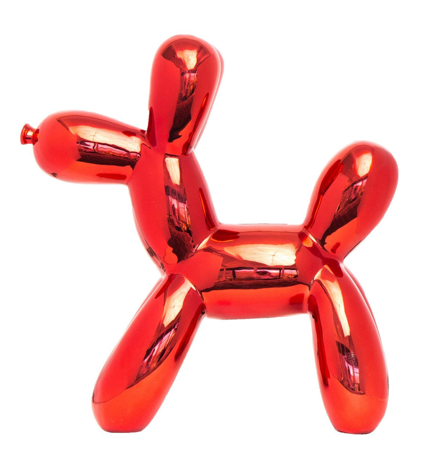 Red Ceramic Balloon Dog Piggy Bank - 12" tall