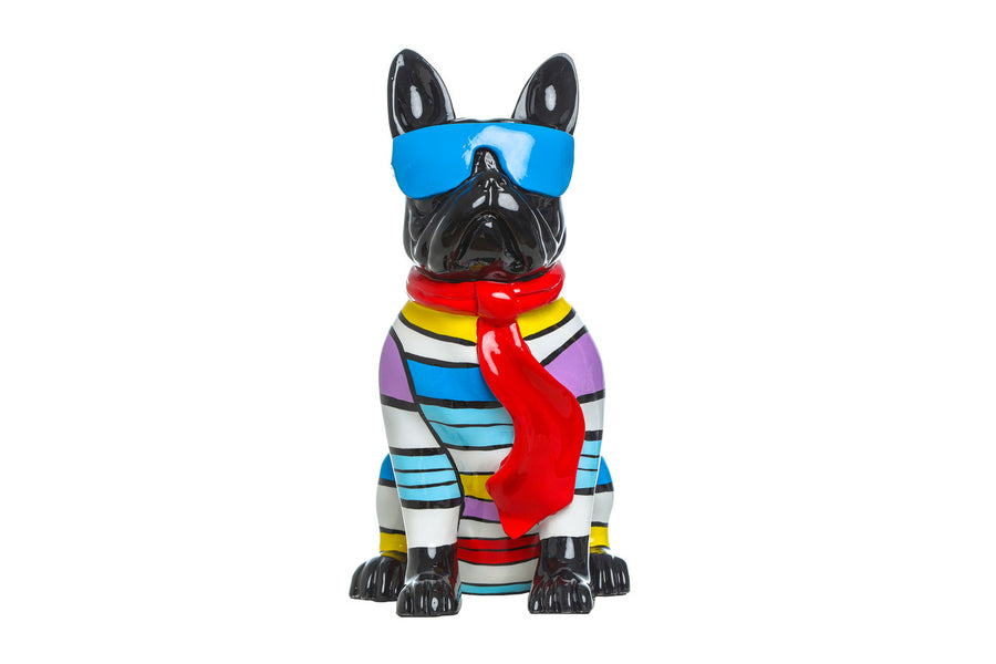 Stripe Dog with Blue Glasses - 14" Tall