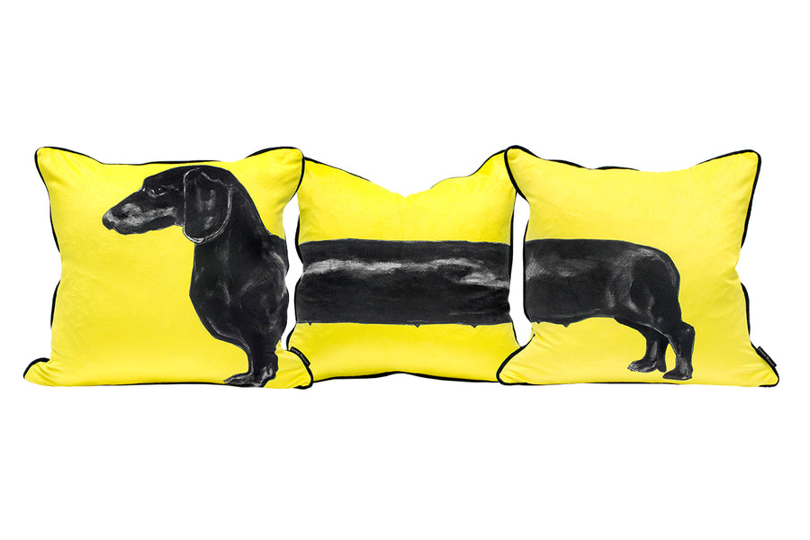 Dachshund Sausage Dog – Yellow Cushions
