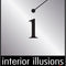 Logo of Interior Illusions Plus established 2012 featuring stylized number 1 with a minimalist pendulum design.