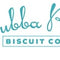 Elegant logo of Bubba Rose Biscuit Co., featuring stylized teal text for gourmet dog treats.