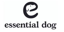 Logo of Essential Dog featuring stylized dog head within the letter 'E' in black and white.