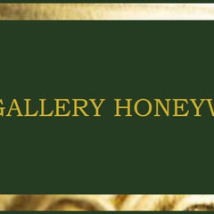 Elegant Gallery Honeywinter logo in gold on green, symbolizing luxury pet supplies and bespoke furniture.