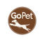 Go Pet logo with silhouette of a leaping dog, symbolizing high-quality, innovative pet solutions available at HT Animal Supply.