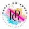 HGP logo with colorful brush strokes for luxury pet accessories brand.