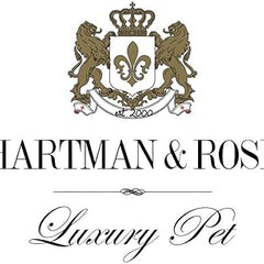 Elegant logo of Hartman & Rose Luxury Pet featuring a regal crest with lions and crown, symbolizing premium pet products.