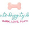 Haute Diggity Dog logo with pink bone, slogan 'Bark, Love, Play!' for luxury pet products