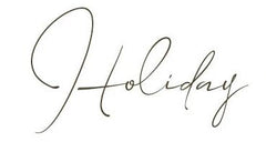 Elegant cursive 'Holiday' text for festive season branding