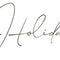 Elegant cursive 'Holiday' text for festive season branding