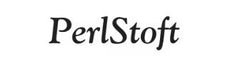 PerlStoft logo in elegant black script, representing luxury pet accessories and premium pet products.