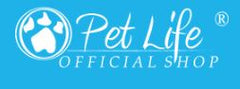 Logo of Pet Life Official Shop featuring blue background and white paw print, symbolizing premium pet products.