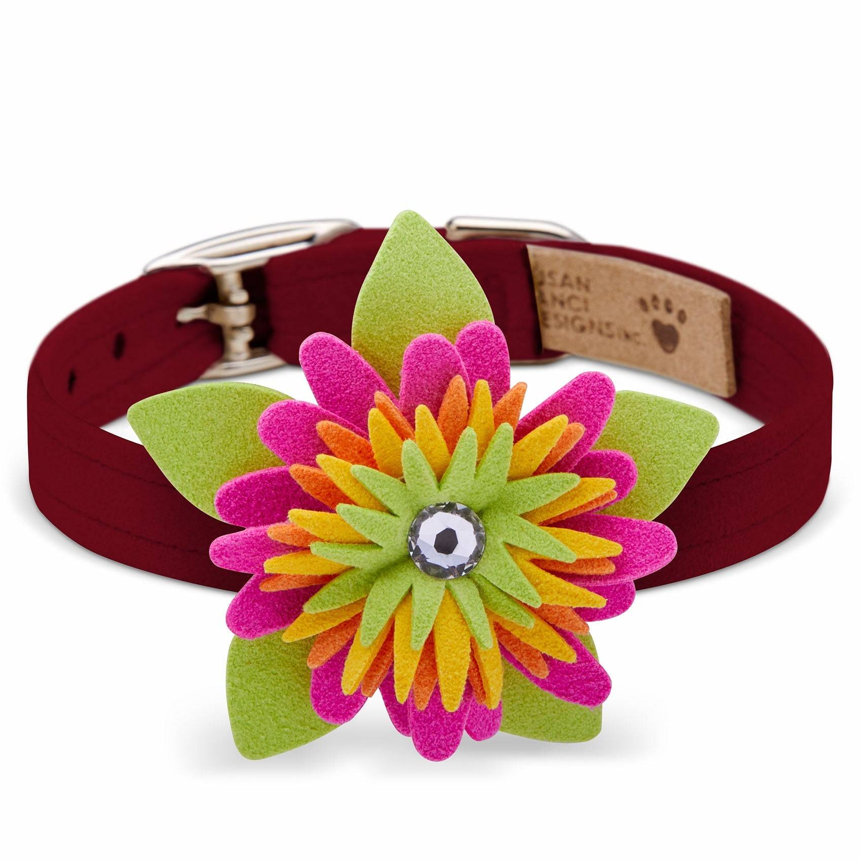 Island Flower Collar Burgundy