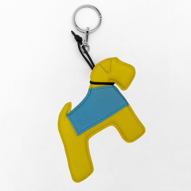 Leather-Charms - Yellow/Light Blue