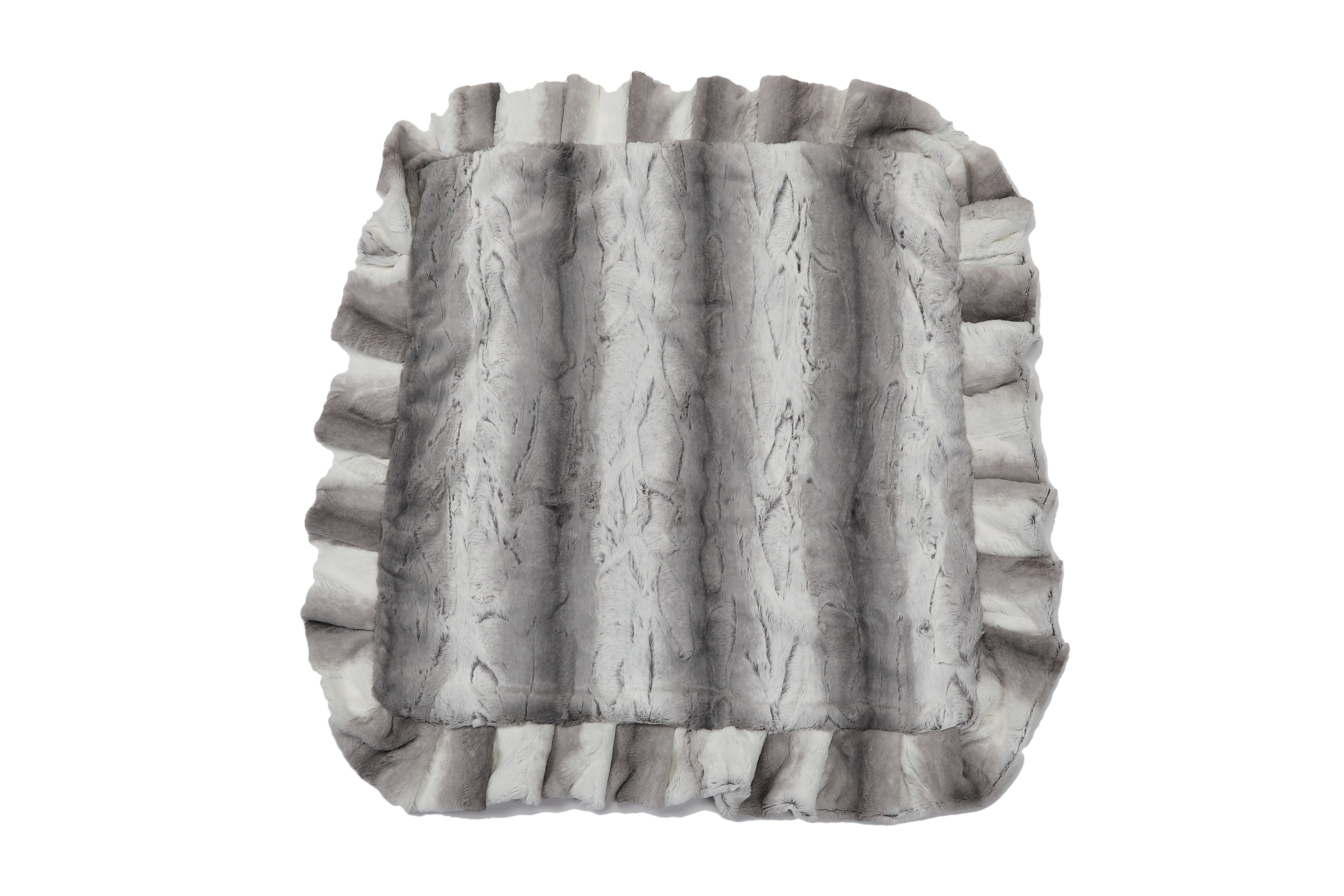 Platinum Grey & Charcoal Mink Blanket