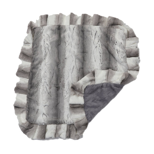 Platinum Grey & Charcoal Mink Blanket