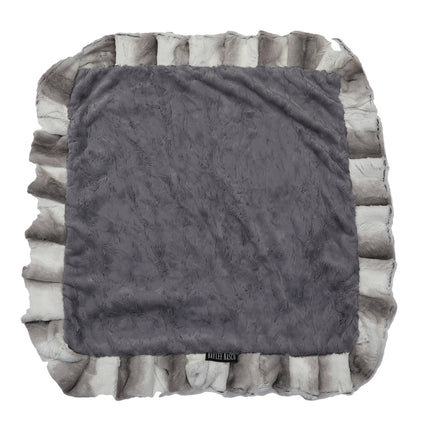 Platinum Grey & Charcoal Mink Blanket