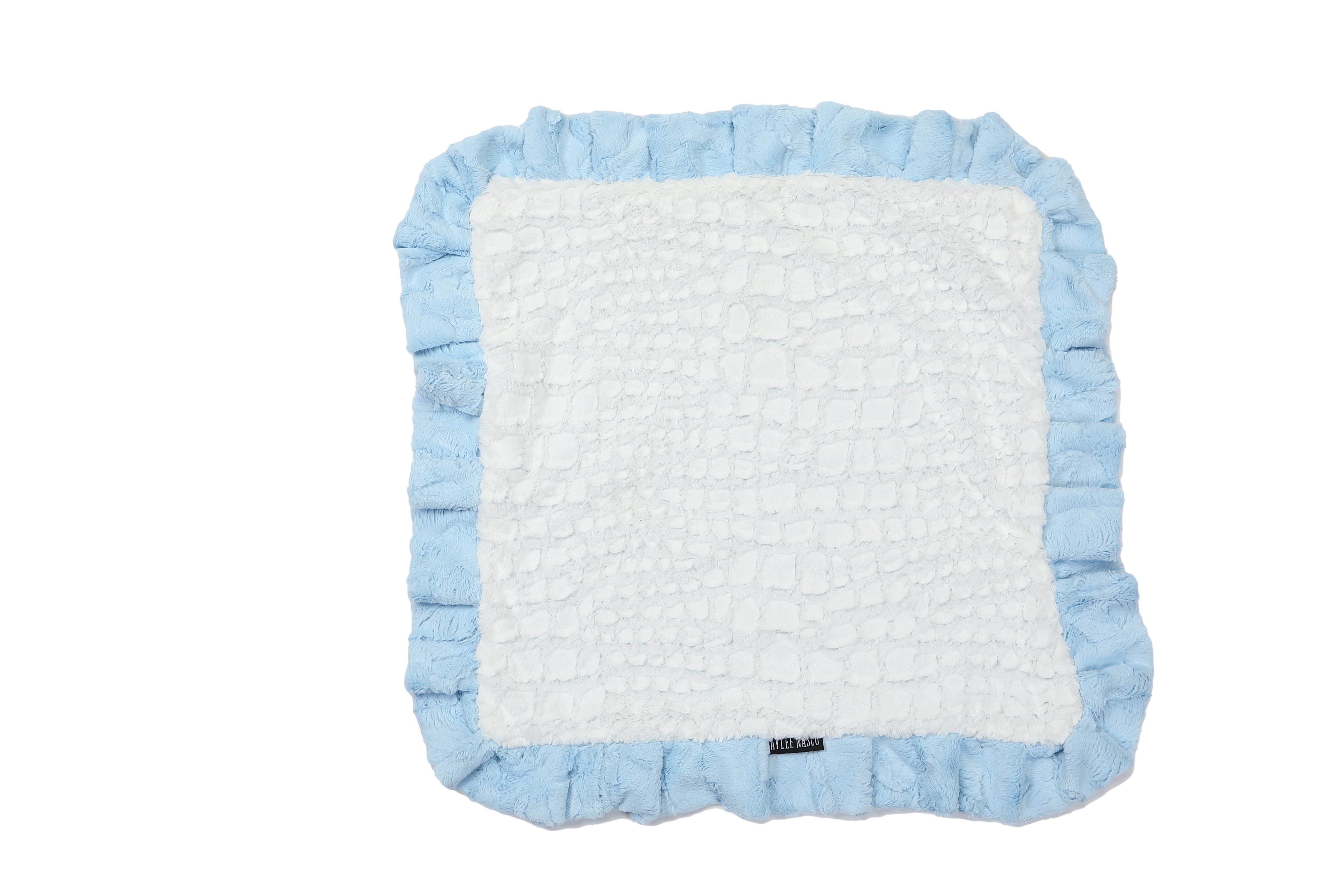 Baby Blue & White Crocodile Mink Mink Blanket