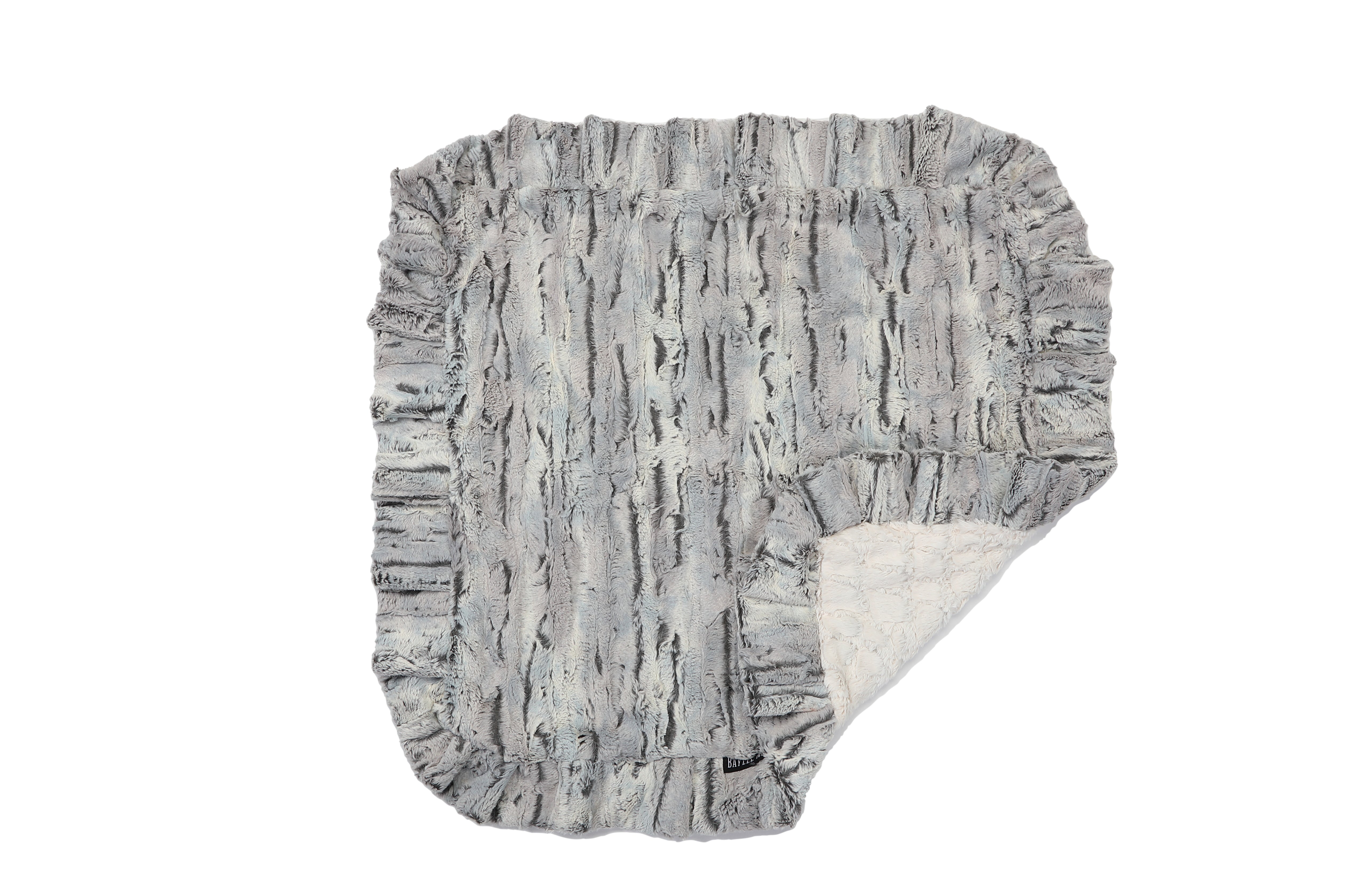 Silver Fox & White Crocodile Mink Blanket