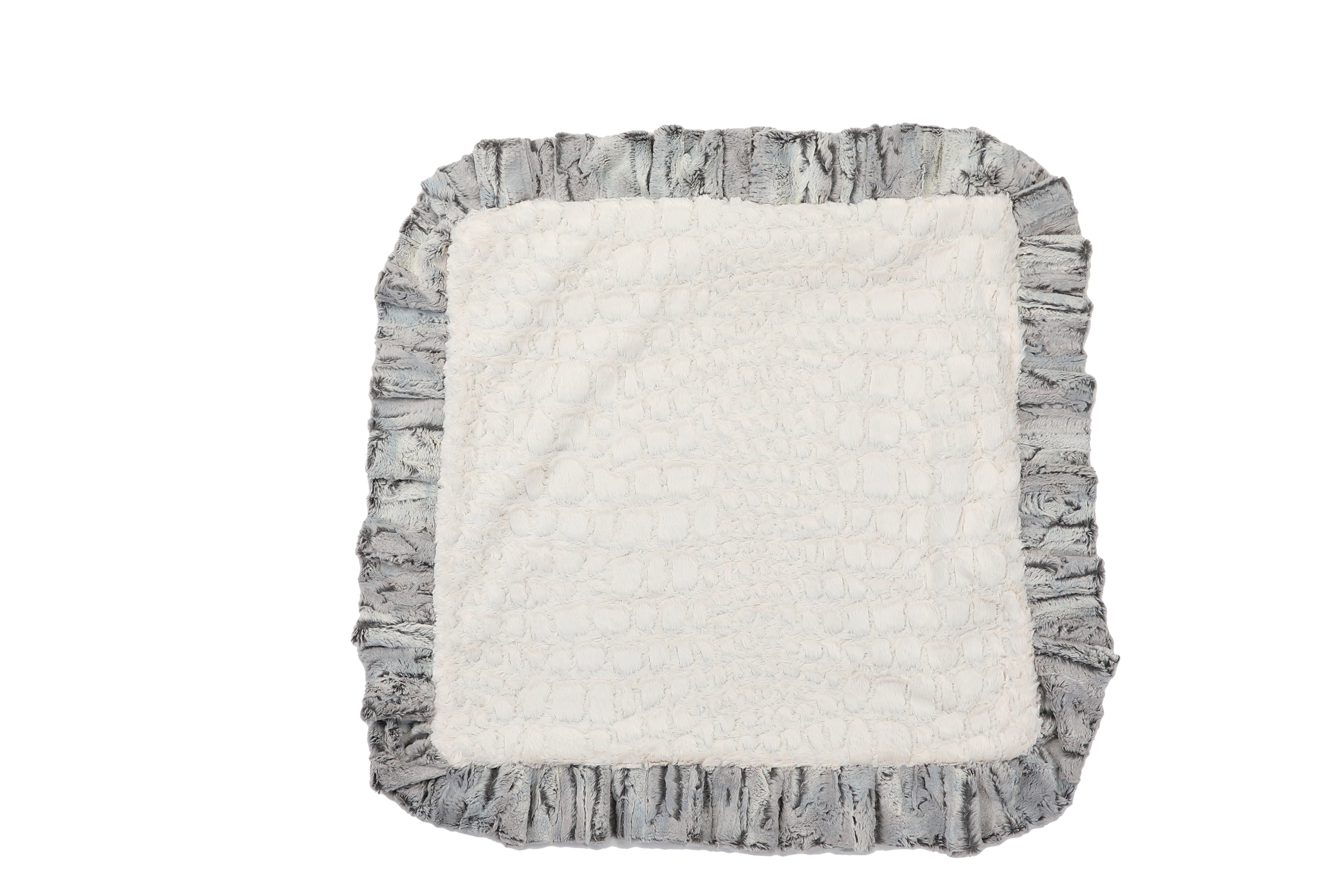 Silver Fox & White Crocodile Mink Blanket