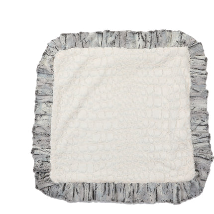 Silver Fox & White Crocodile Mink Blanket