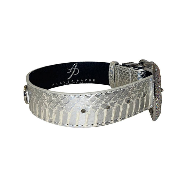 Stunning Silver Snake/Swarovski Crystal Hardware Collar