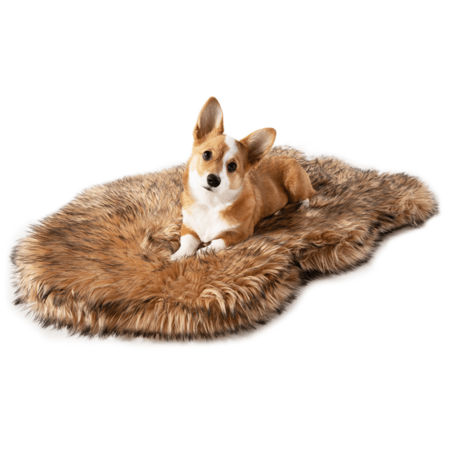 PupRug Faux Fur Orthopedic Dog Bed - Curve Sable Tan