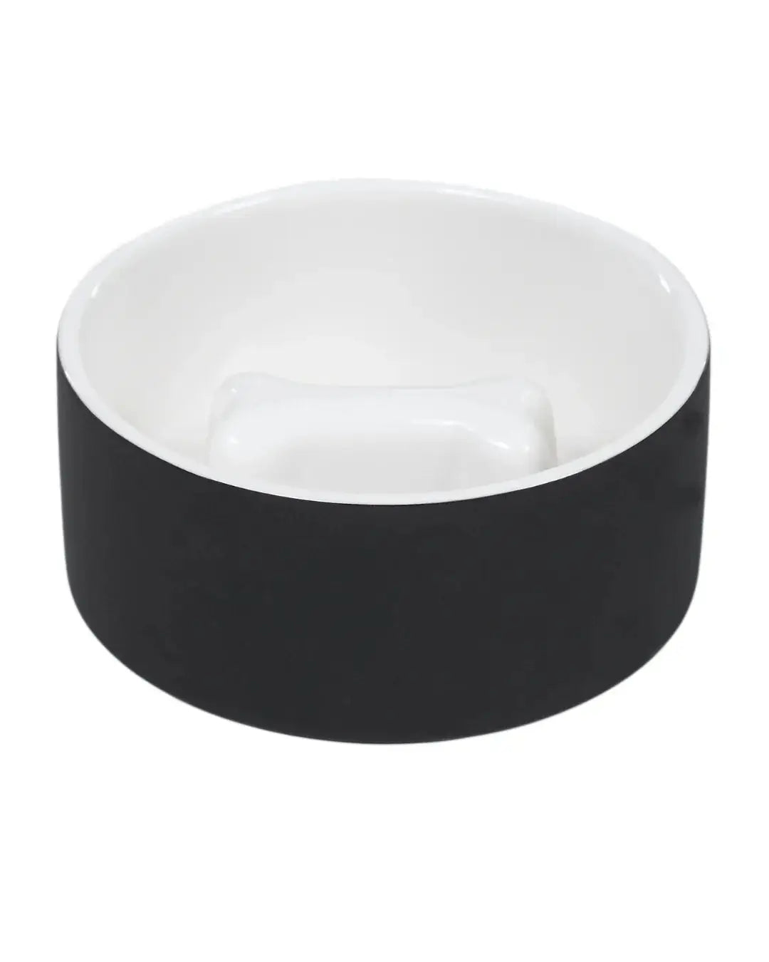 Slow Feed Bowl Black M for Dogs