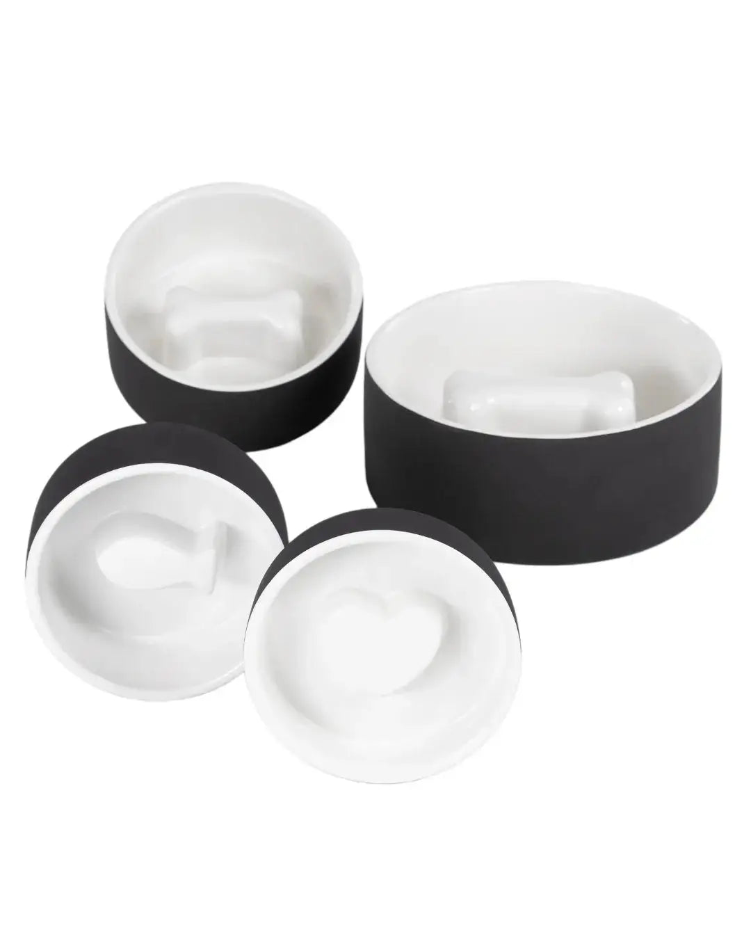 Slow Feed Bowl Black M for Dogs