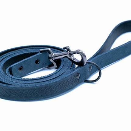 Celtic Sport Blue Jeans Leather Dog Leash