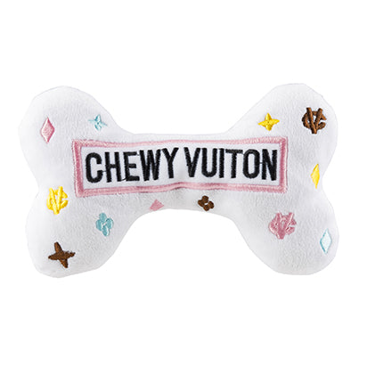 White Chewy Vuiton Bone Toy by Haute Diggity Dog