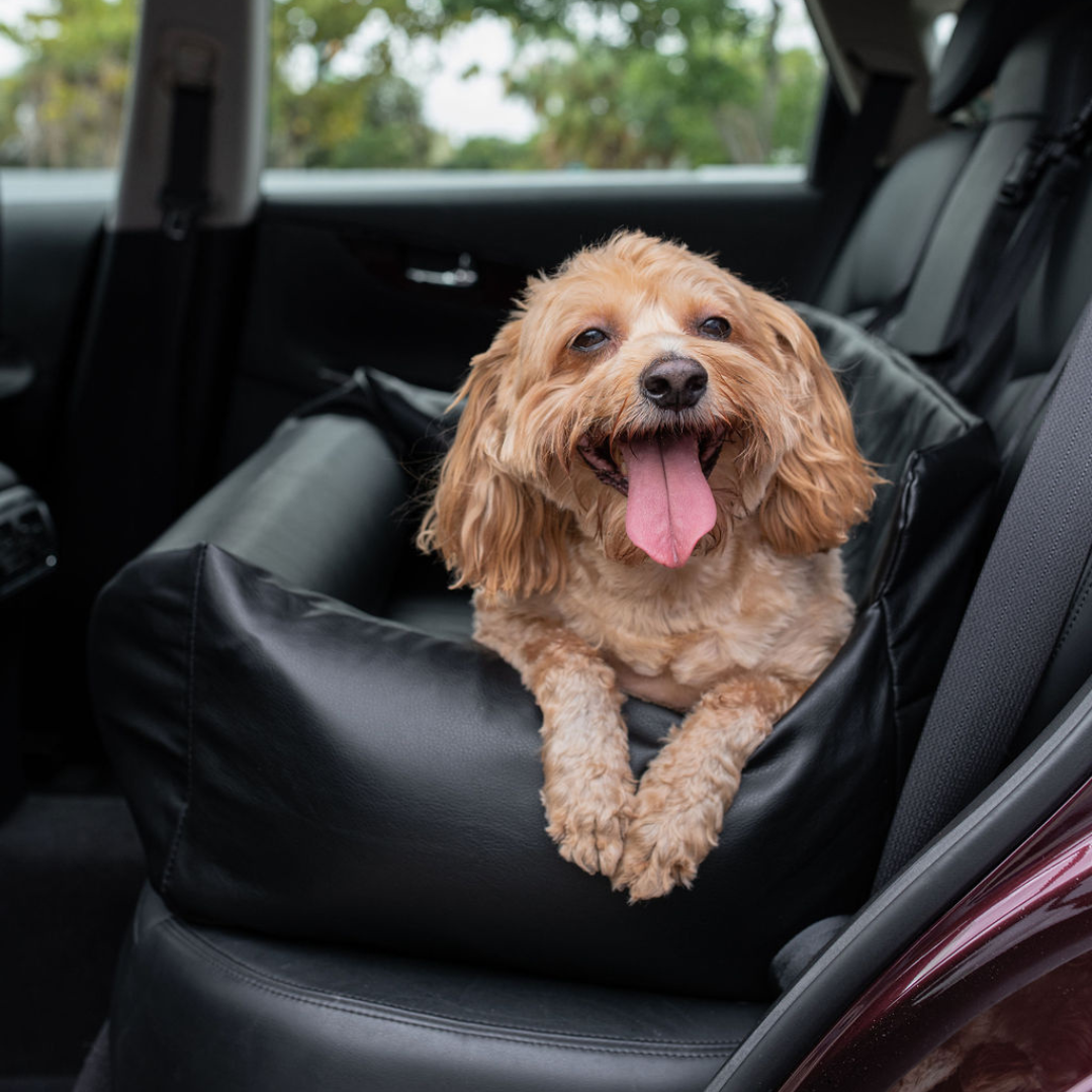 PupProtector Faux Leather Memory Foam Dog Car Bed - Black