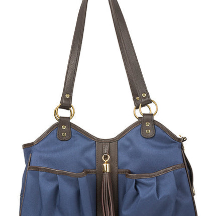 Metro Bag in Navy with Brown Leather Trim & Tassel