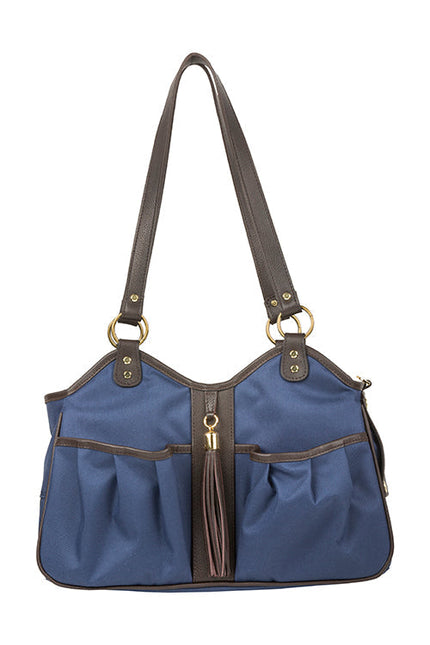 Metro Bag in Navy with Brown Leather Trim & Tassel