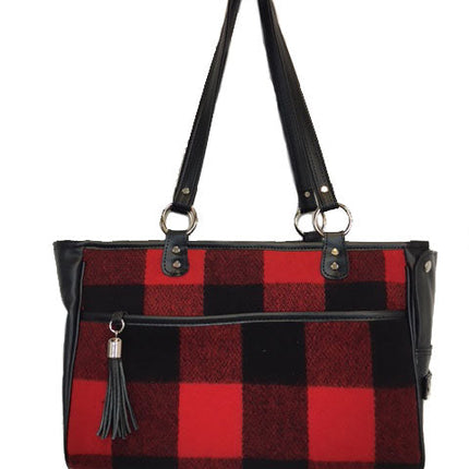 Tote in Red Buffalo Plaid