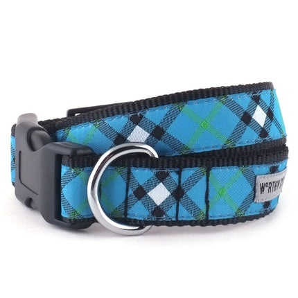 Bias Plaid Blue Bow Tie