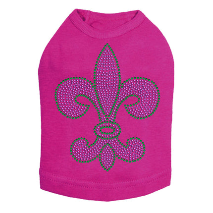 Fleur de Lis Purple & Green - Dog Tank