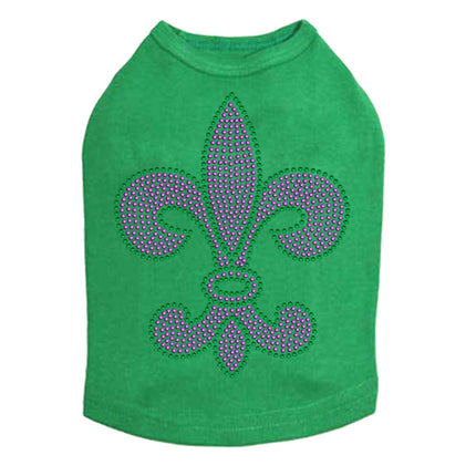 Fleur de Lis Purple & Green - Dog Tank