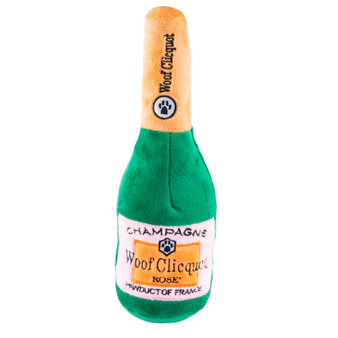 Woof Clicquot Rose' Champagne Bottle Plush Toy