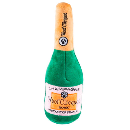 Woof Clicquot Rose' Champagne Bottle Plush Toy