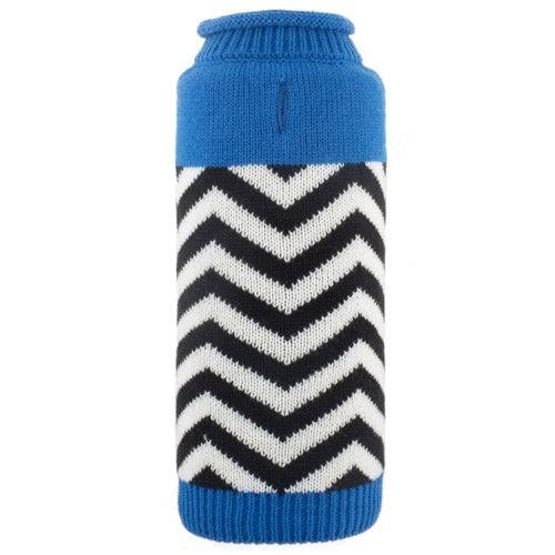 Chevron Blue Roll Neck Sweater Default Title