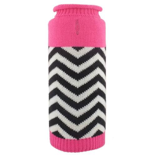 Chevron Fuchsia Roll Neck Sweater Default Title